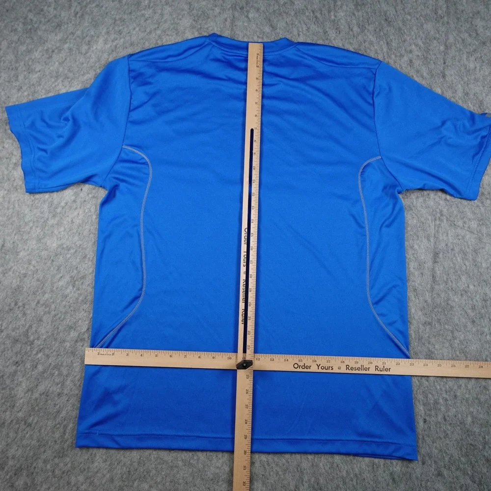 Adidas Shirt Mens Extra Large Blue Short Sleeve Performance Athletic Z75625